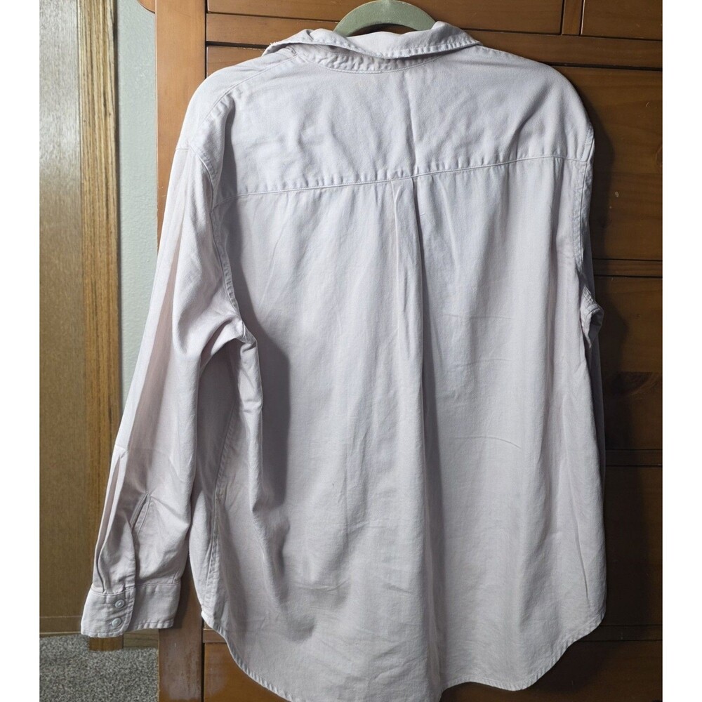 NWT Aerie Button Up Cotton Shirt Size Medium Oversized Pink Preppy Classic - Picture 2 of 9